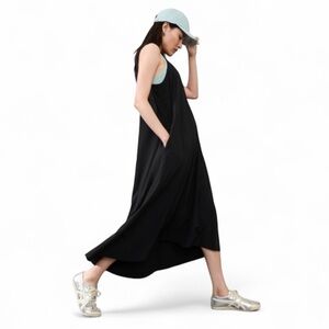 ❤️ Athleta Presidio Travel Dress Black Maxi Racerback Size XS